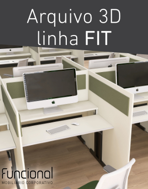 MÓVEIS 3D - LINHA FIT - POSTOS DE ATENDIMENTO MESA FIXA
