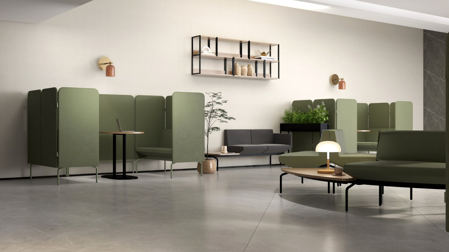 Sofá Space 2 lugares com banco lateral