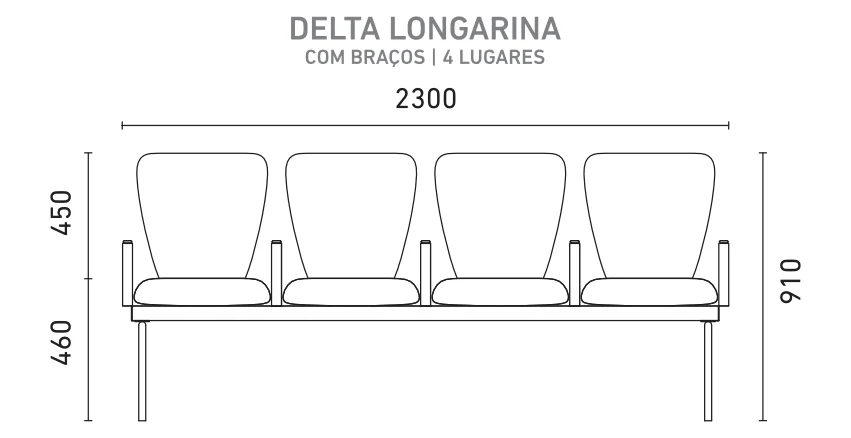 Arquivo Individual Cotado (Com braço - 4 lugares)