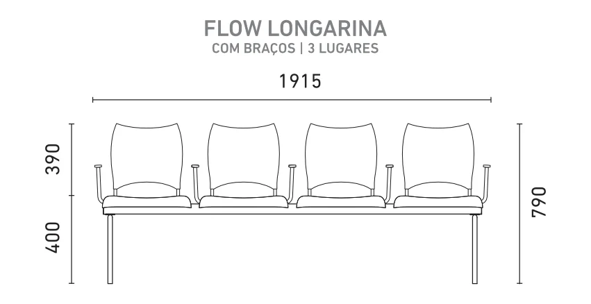 Arquivo Individual Cotado (Com braço - 4 lugares)