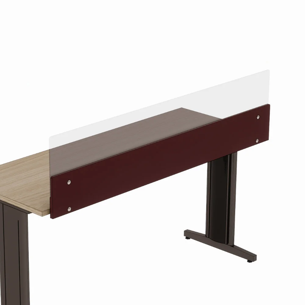 Divisória de mesa de escritório em MDF pintado e vidro Versatile